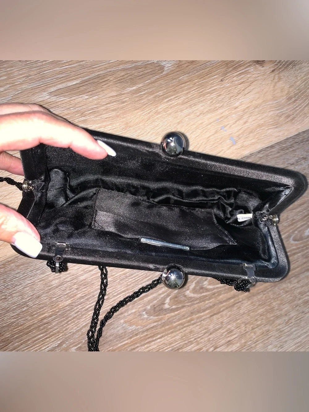 Nina vintage black lace & floral embellished clutch crossbody bag